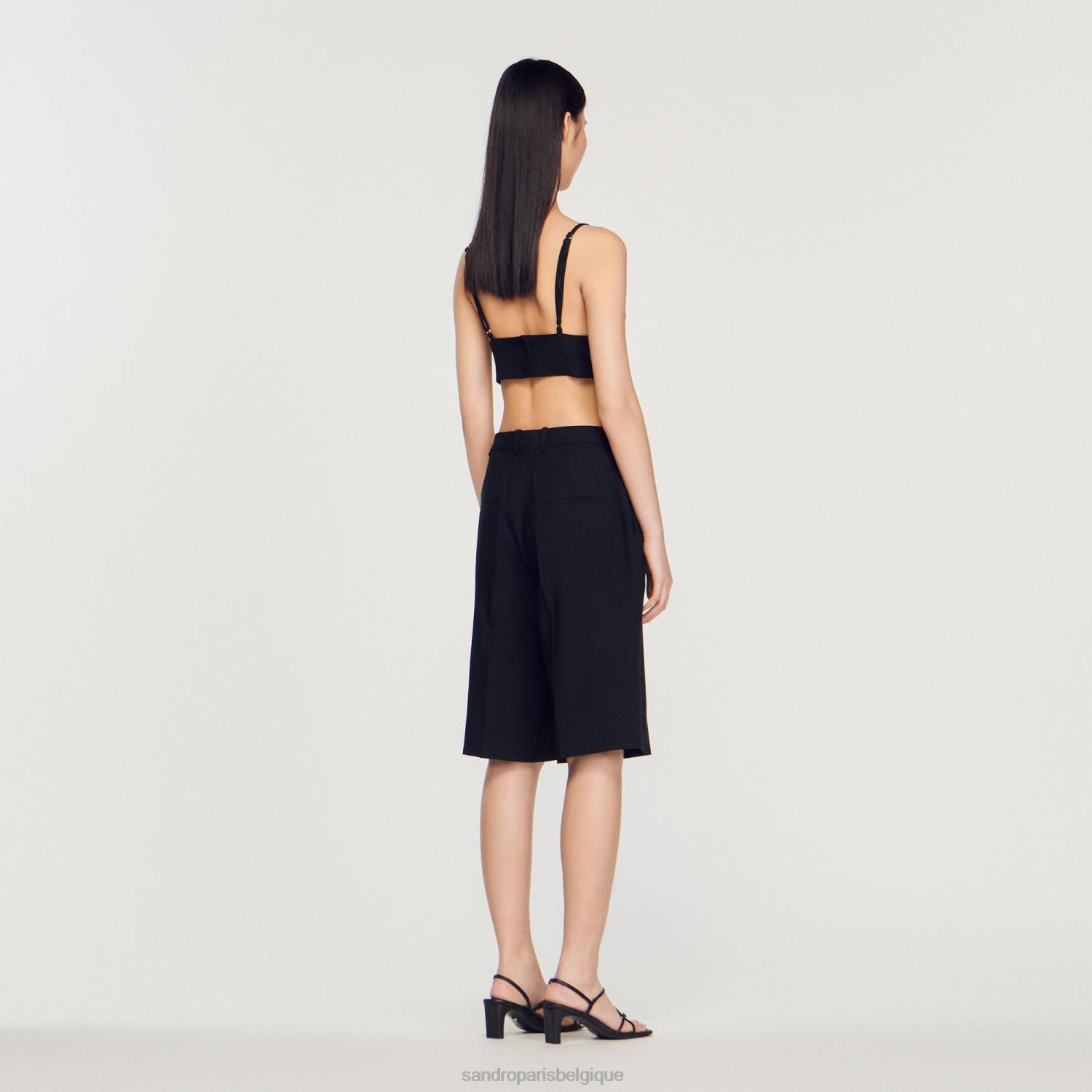 vêtements Sandro Paris bermuda droit noir femmes XLXD226