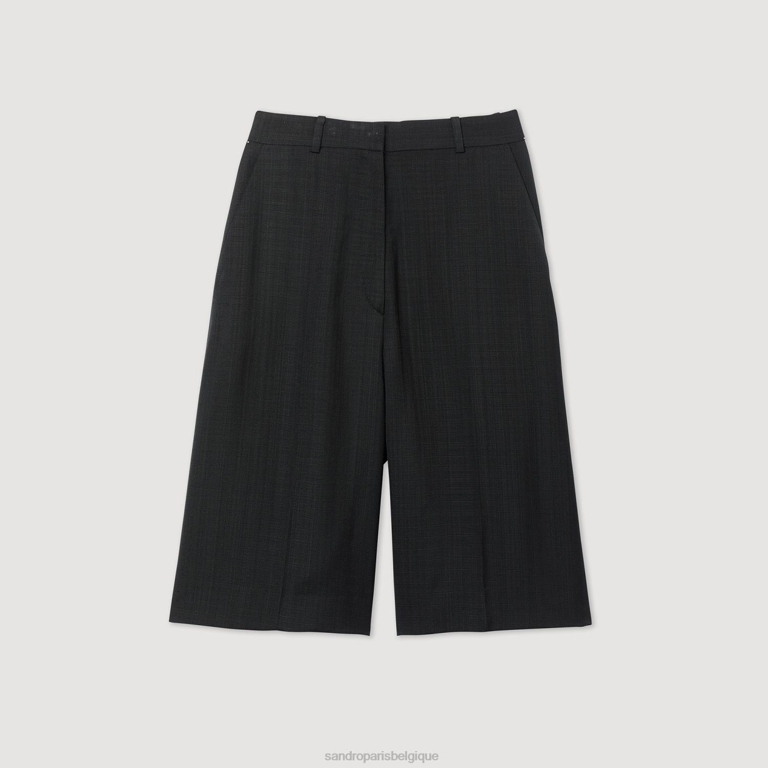 vêtements Sandro Paris bermuda droit noir femmes XLXD226