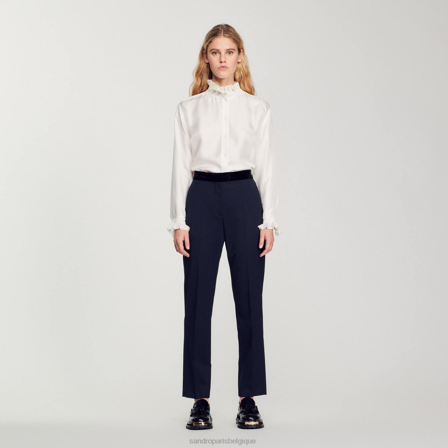 vêtements Sandro Paris pantalon classique bleu profond femmes XLXD440