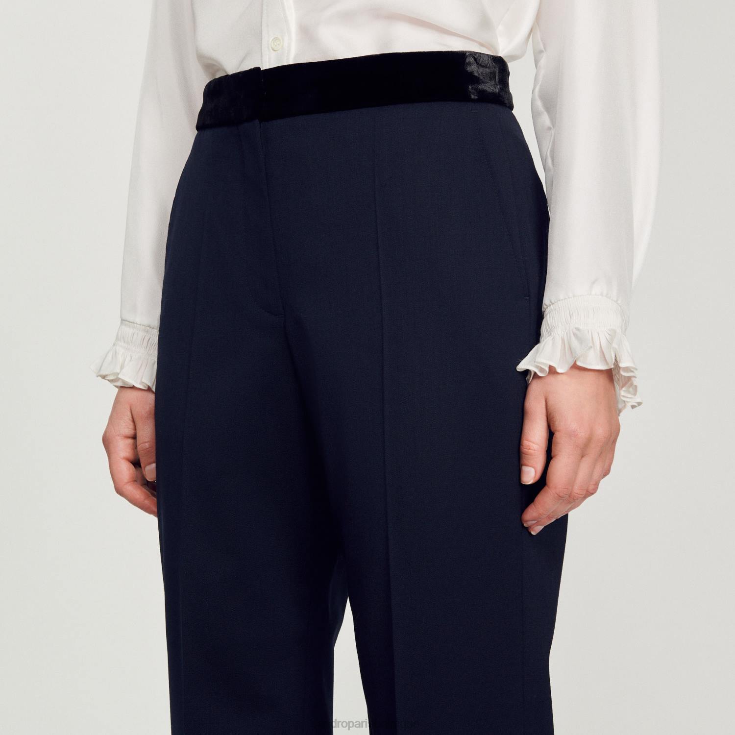 vêtements Sandro Paris pantalon classique bleu profond femmes XLXD440