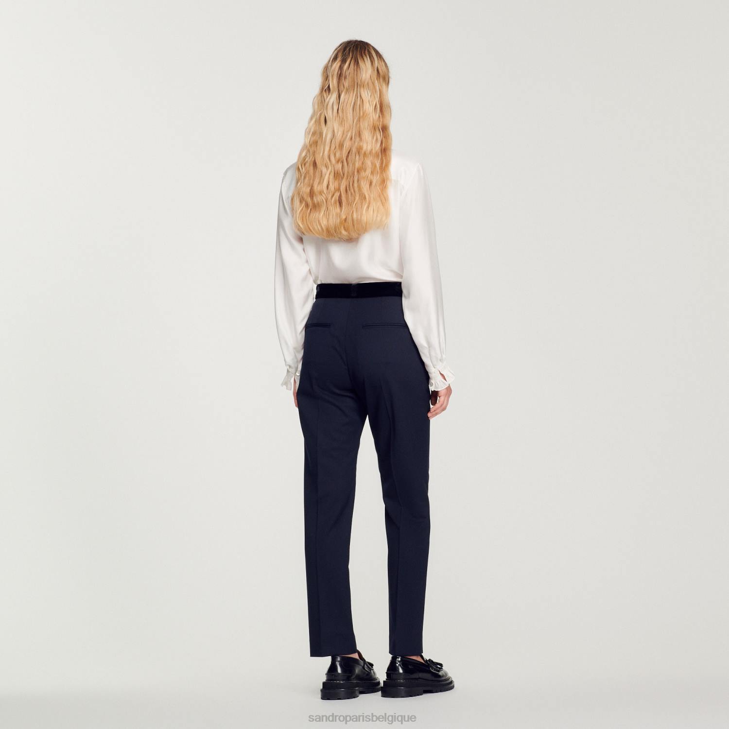 vêtements Sandro Paris pantalon classique bleu profond femmes XLXD440
