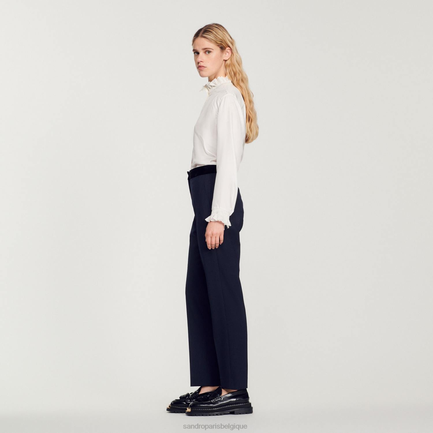 vêtements Sandro Paris pantalon classique bleu profond femmes XLXD440