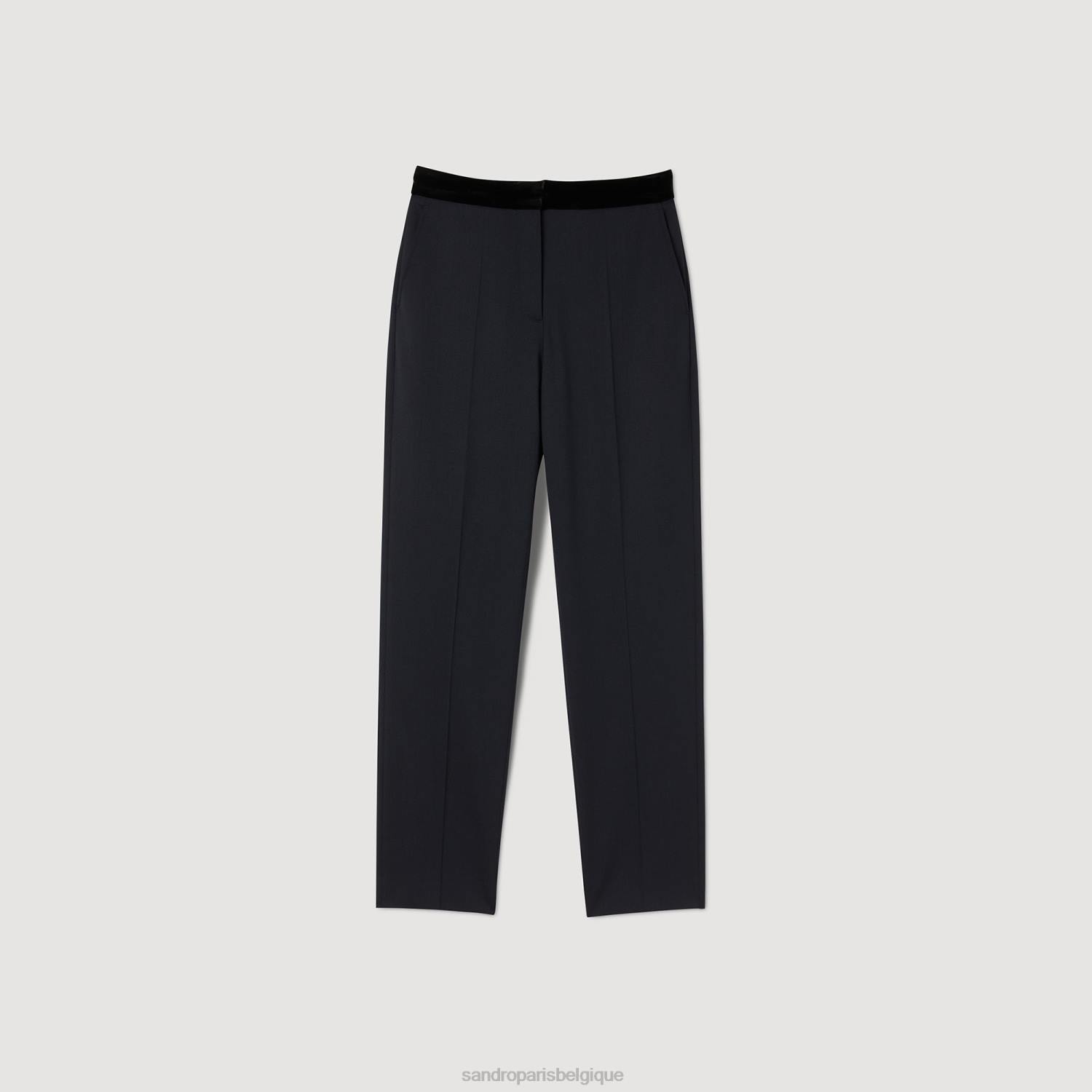 vêtements Sandro Paris pantalon classique bleu profond femmes XLXD440