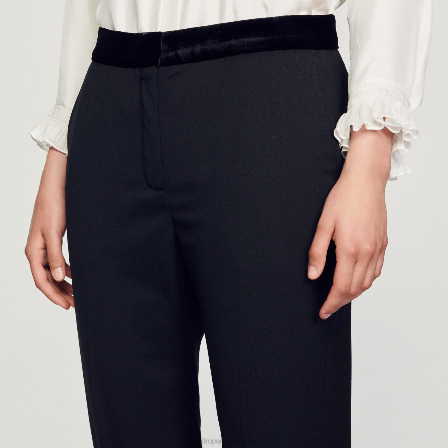 vêtements Sandro Paris pantalon classique une couleur femmes XLXD282