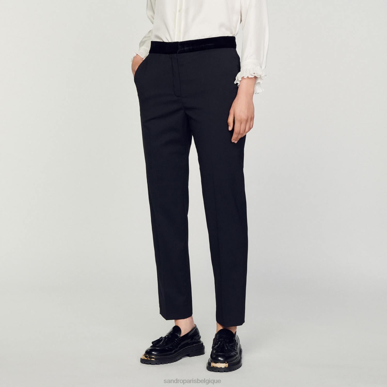vêtements Sandro Paris pantalon classique une couleur femmes XLXD282