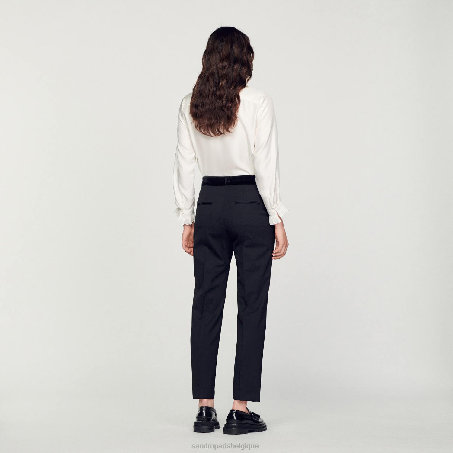 vêtements Sandro Paris pantalon classique une couleur femmes XLXD282