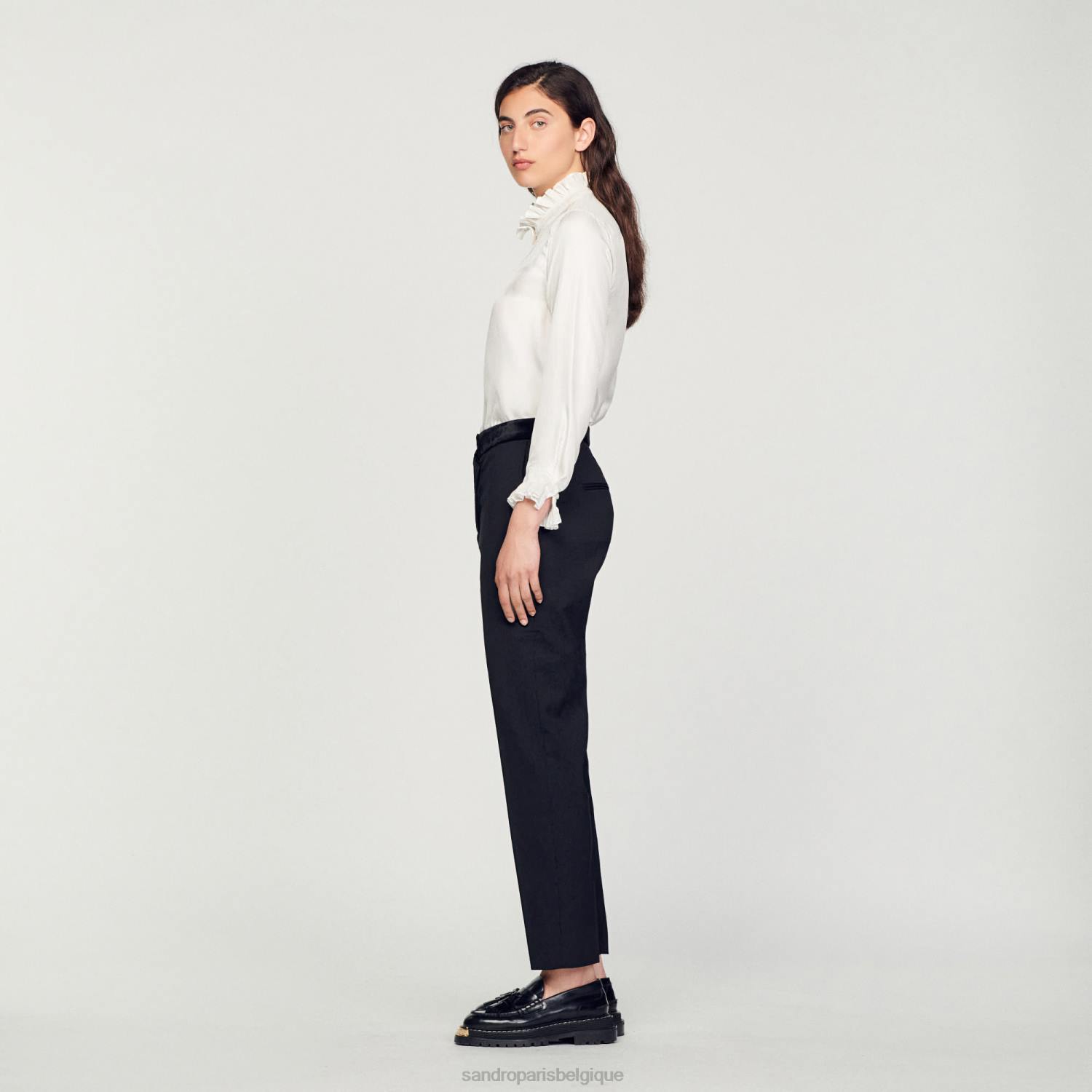 vêtements Sandro Paris pantalon classique une couleur femmes XLXD282