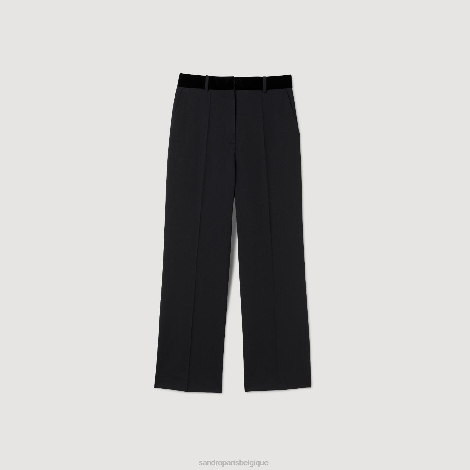 vêtements Sandro Paris pantalon droit noir femmes XLXD60