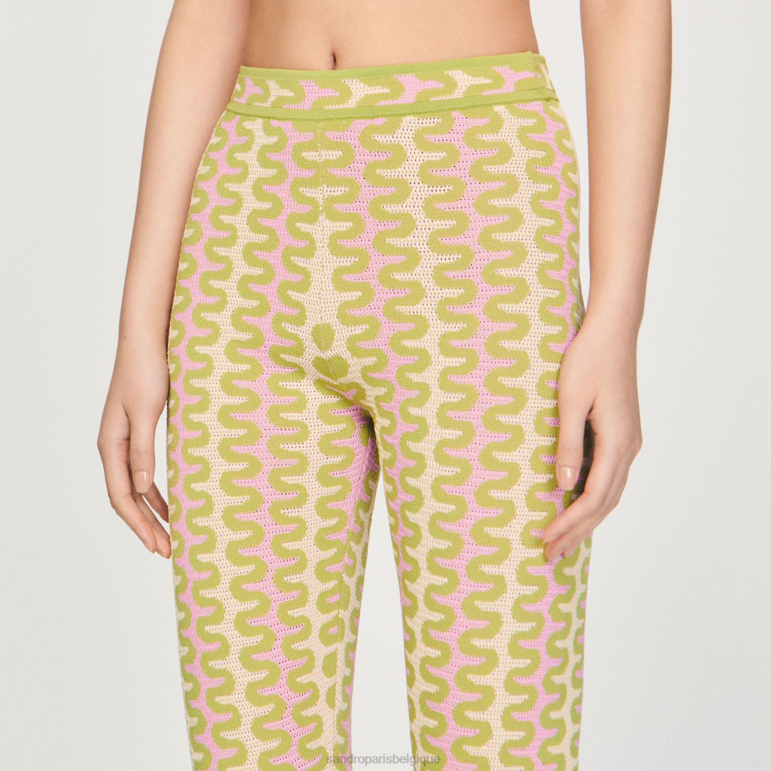 vêtements Sandro Paris pantalon en maille à motif multicolore femmes XLXD178