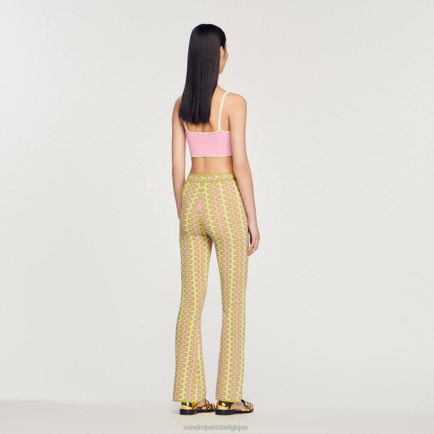 vêtements Sandro Paris pantalon en maille à motif multicolore femmes XLXD178