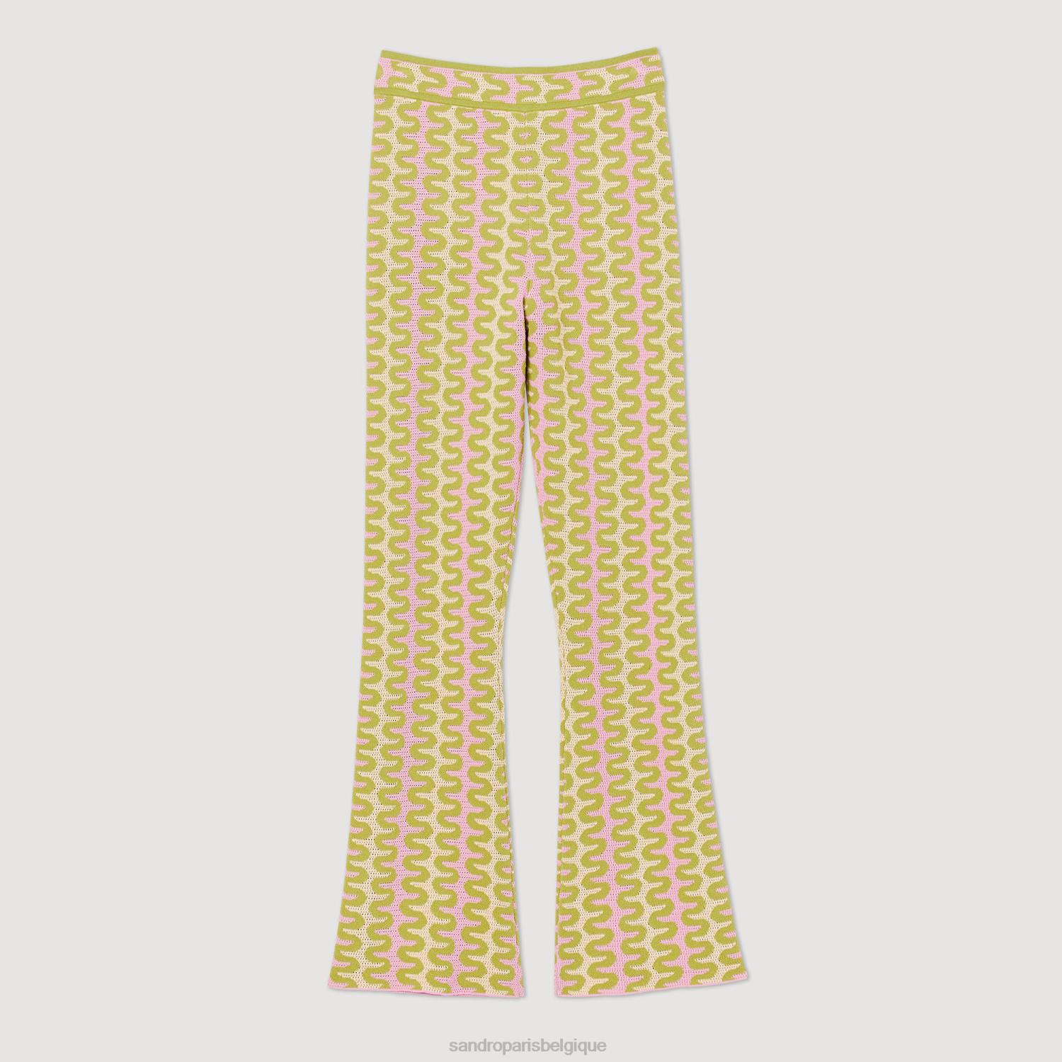 vêtements Sandro Paris pantalon en maille à motif multicolore femmes XLXD178