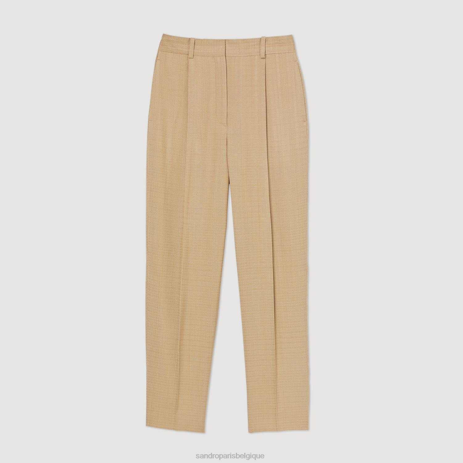 vêtements Sandro Paris pantalon large beige femmes XLXD304