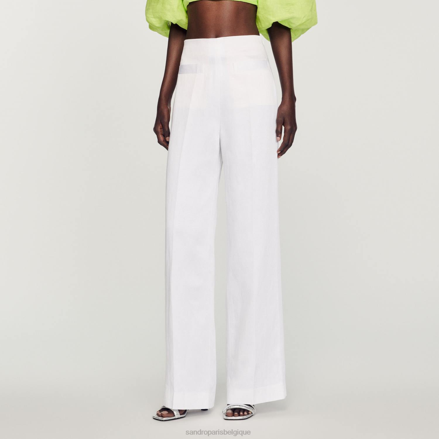 vêtements Sandro Paris pantalon large blanc femmes XLXD181