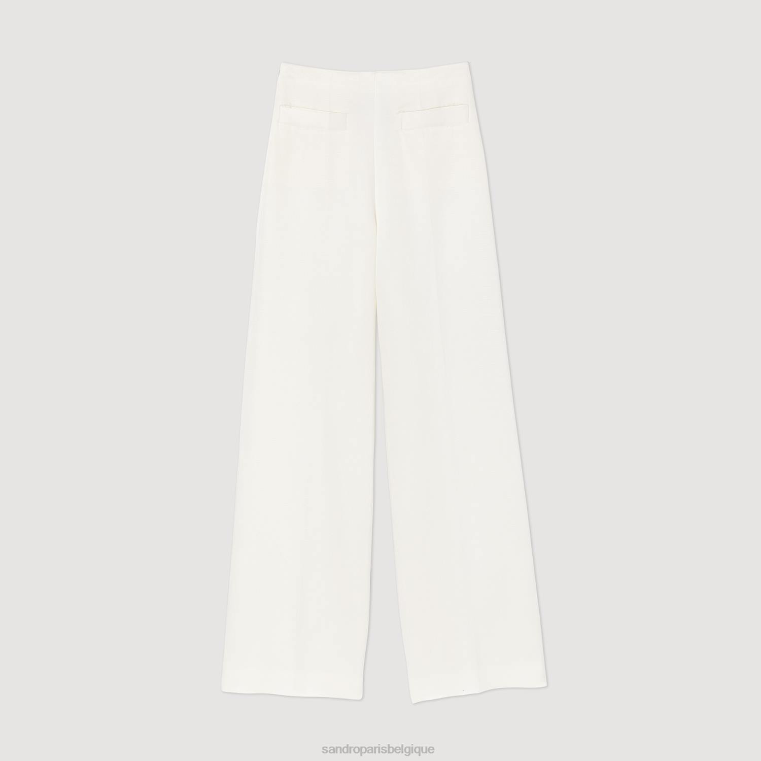 vêtements Sandro Paris pantalon large blanc femmes XLXD181