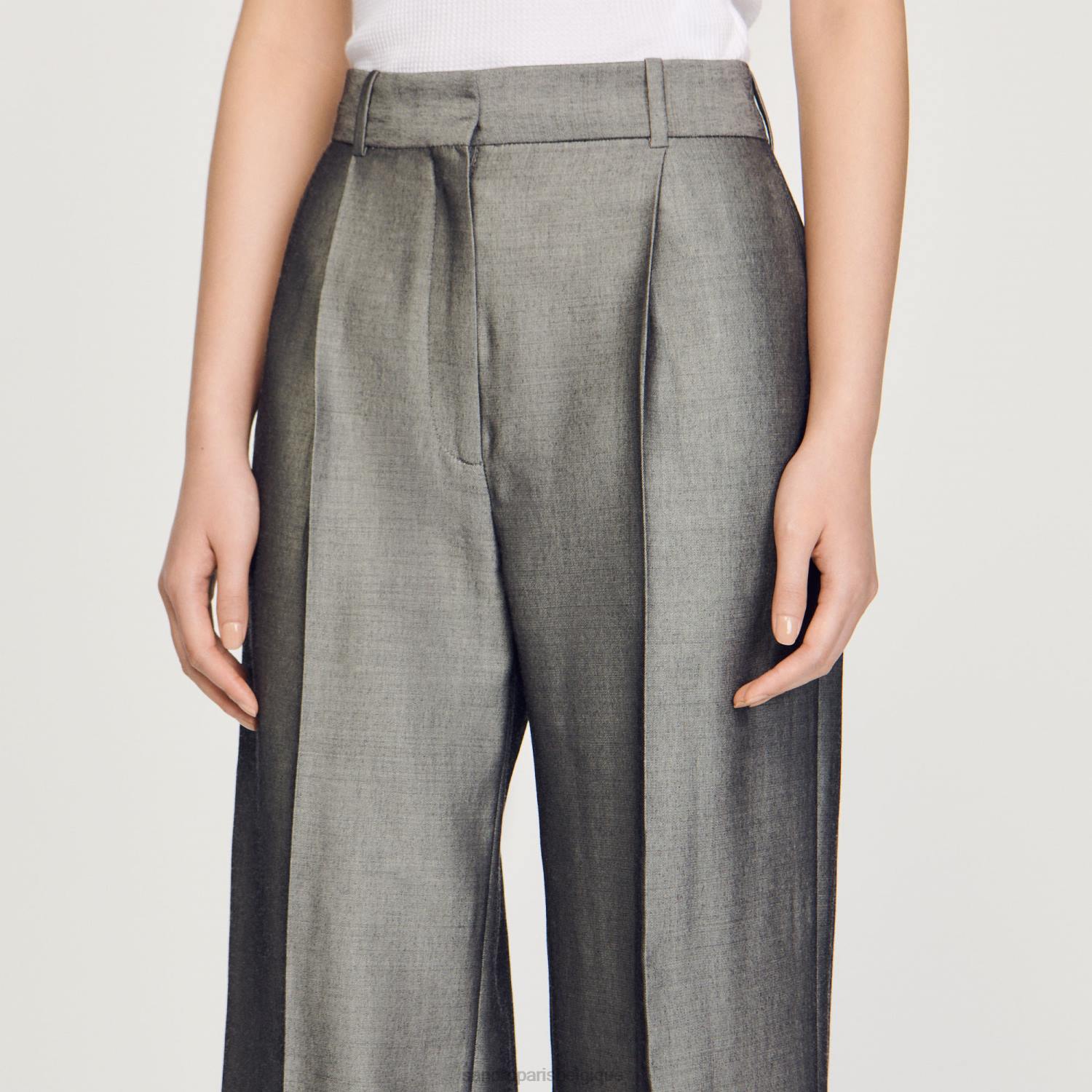 vêtements Sandro Paris pantalon large gris femmes XLXD277