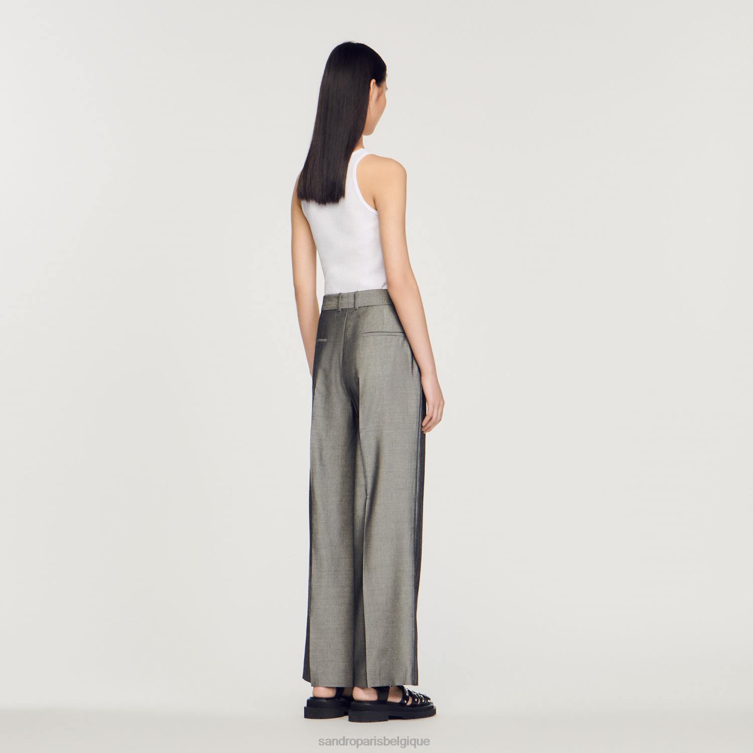 vêtements Sandro Paris pantalon large gris femmes XLXD277