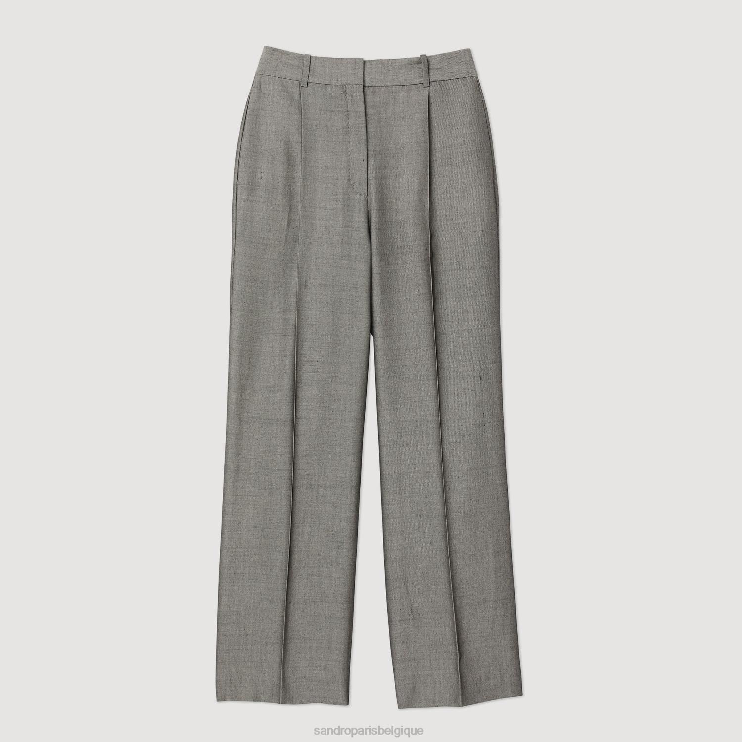 vêtements Sandro Paris pantalon large gris femmes XLXD277