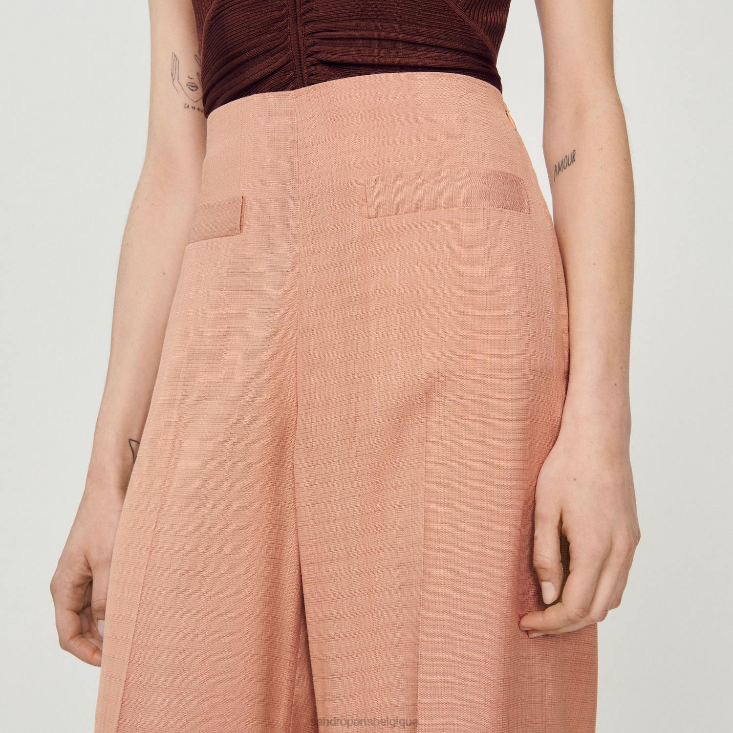 vêtements Sandro Paris pantalon tailleur terre d'ombre femmes XLXD348