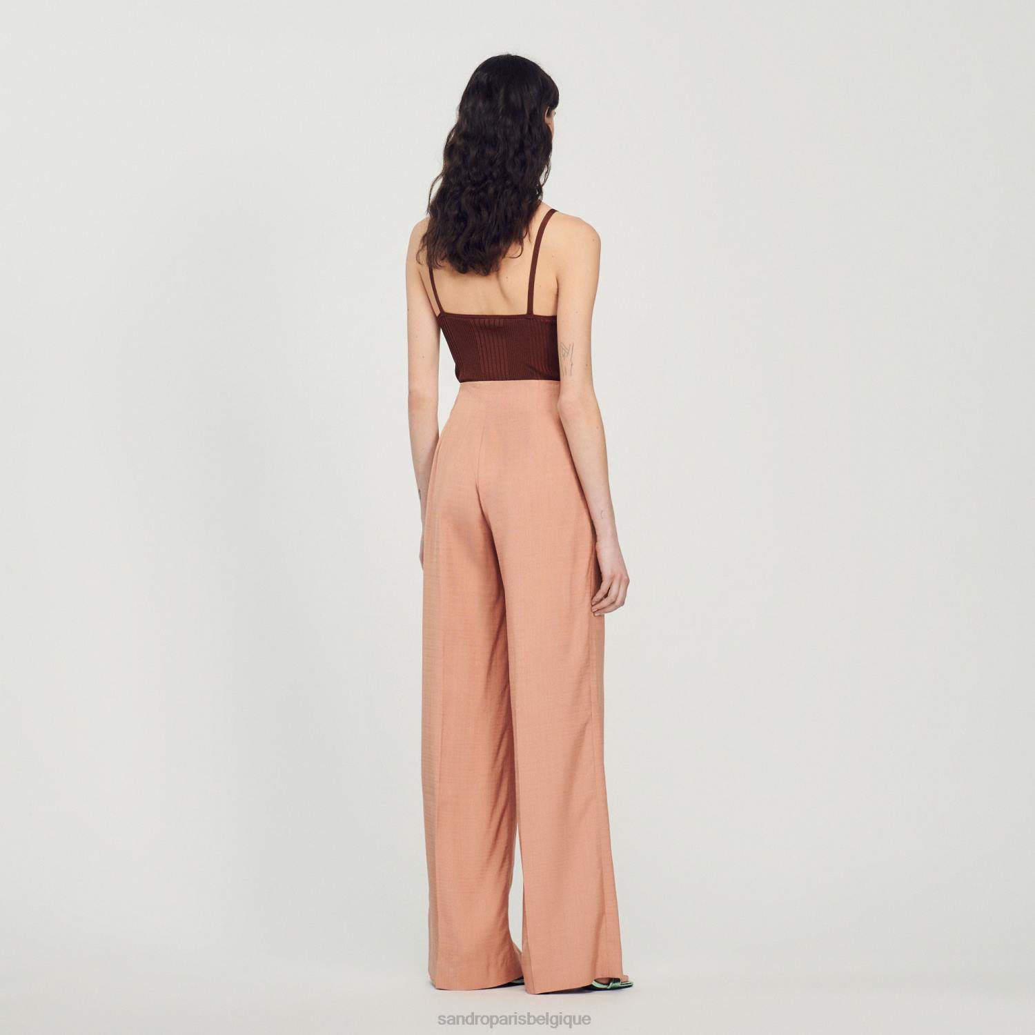 vêtements Sandro Paris pantalon tailleur terre d'ombre femmes XLXD348