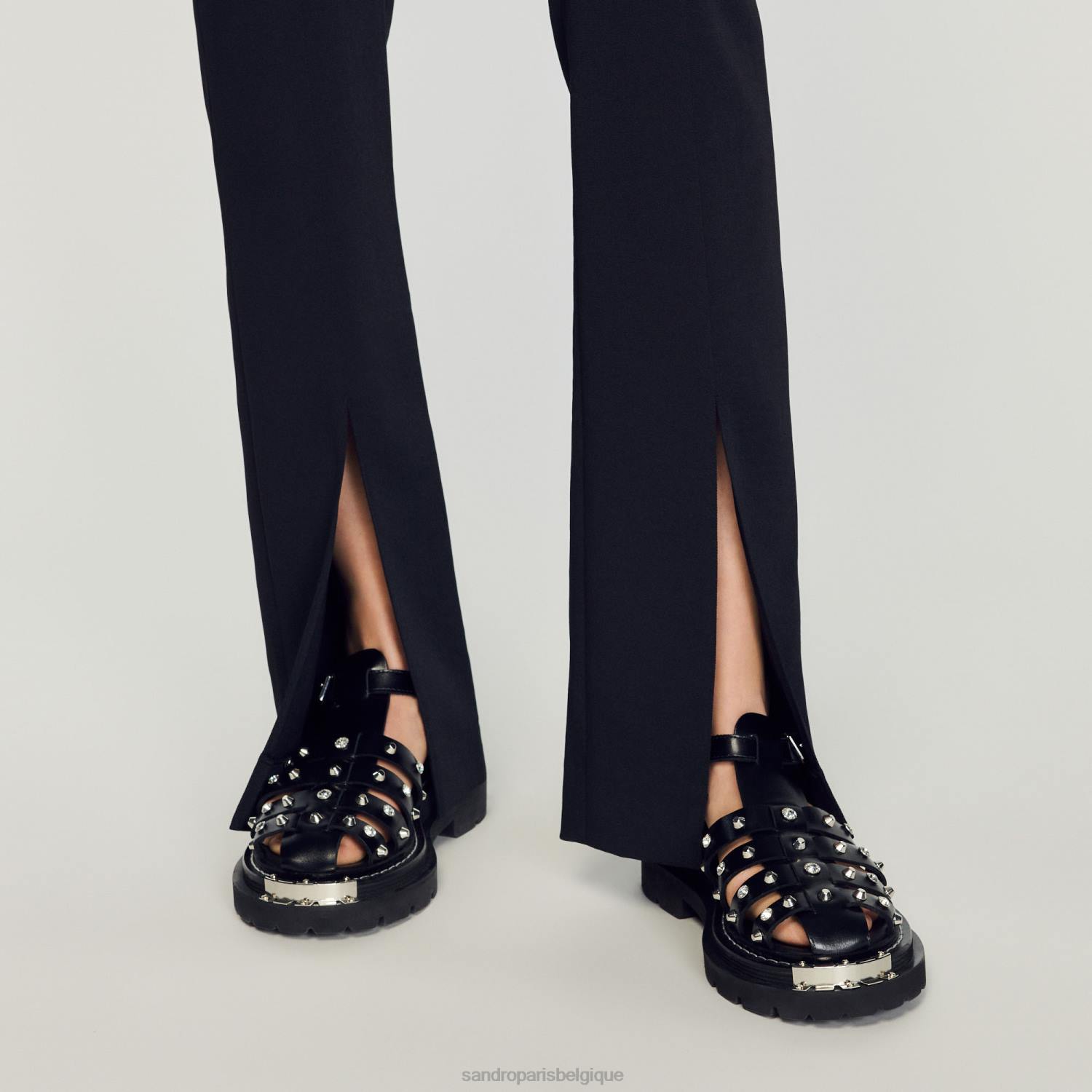 vêtements Sandro Paris pantalon évasé noir femmes XLXD346