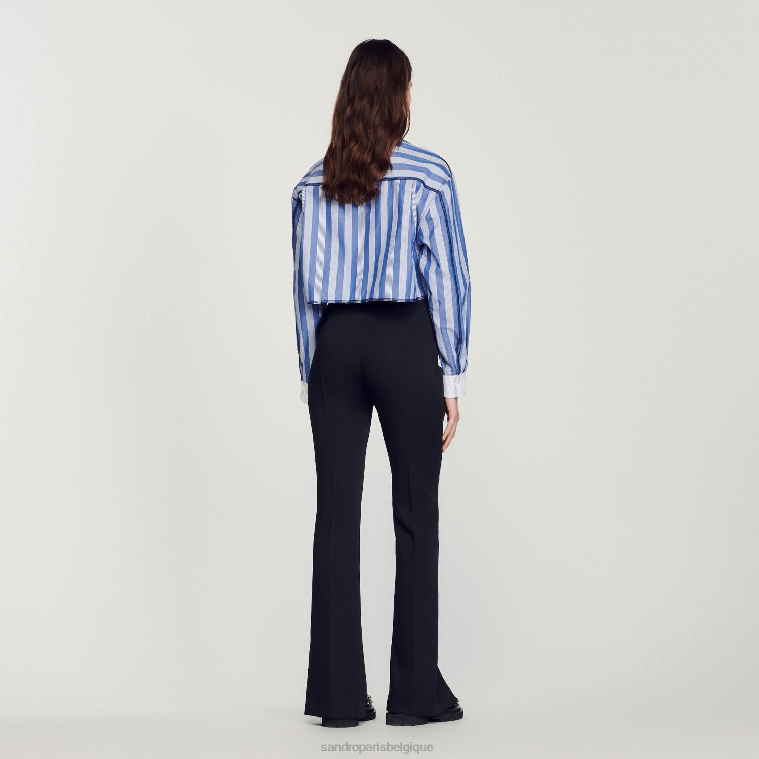 vêtements Sandro Paris pantalon évasé noir femmes XLXD346