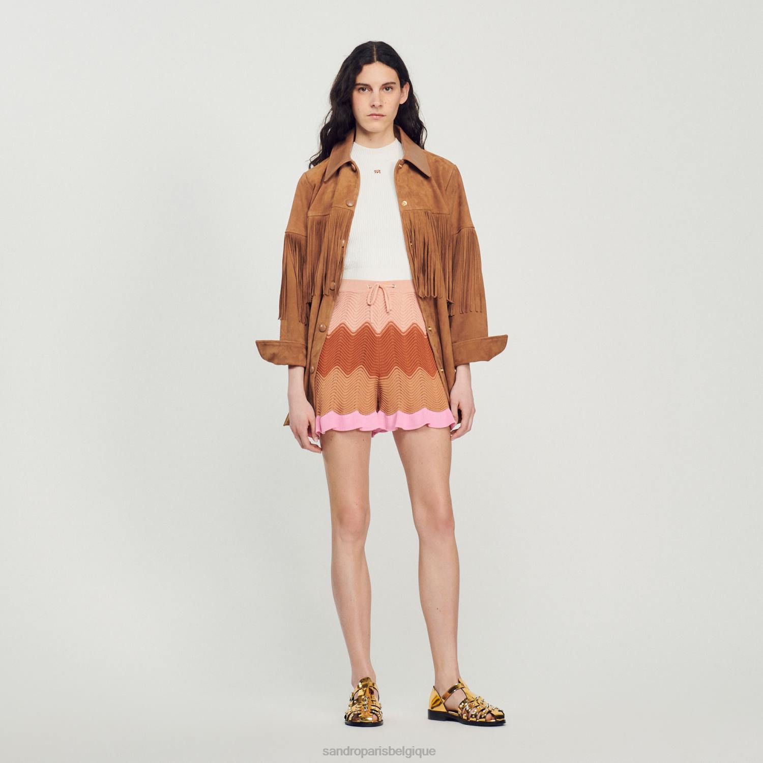 vêtements Sandro Paris short en tricot multicolore femmes XLXD227