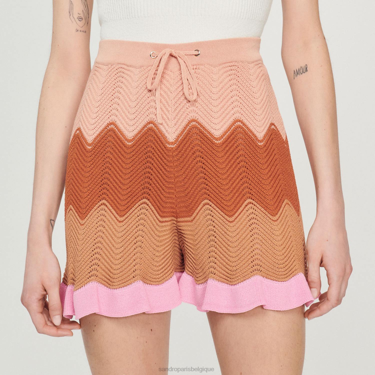 vêtements Sandro Paris short en tricot multicolore femmes XLXD227