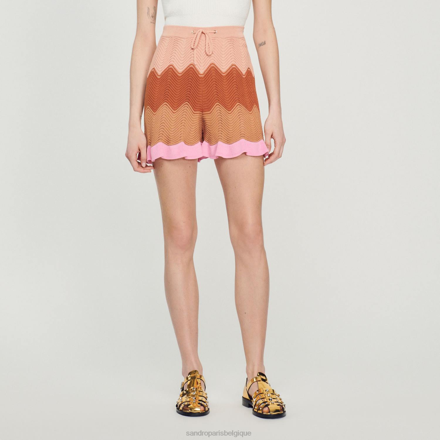 vêtements Sandro Paris short en tricot multicolore femmes XLXD227
