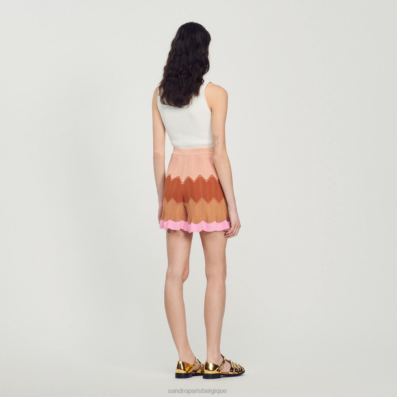 vêtements Sandro Paris short en tricot multicolore femmes XLXD227