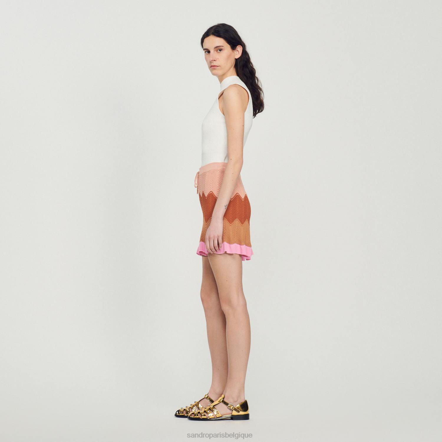 vêtements Sandro Paris short en tricot multicolore femmes XLXD227