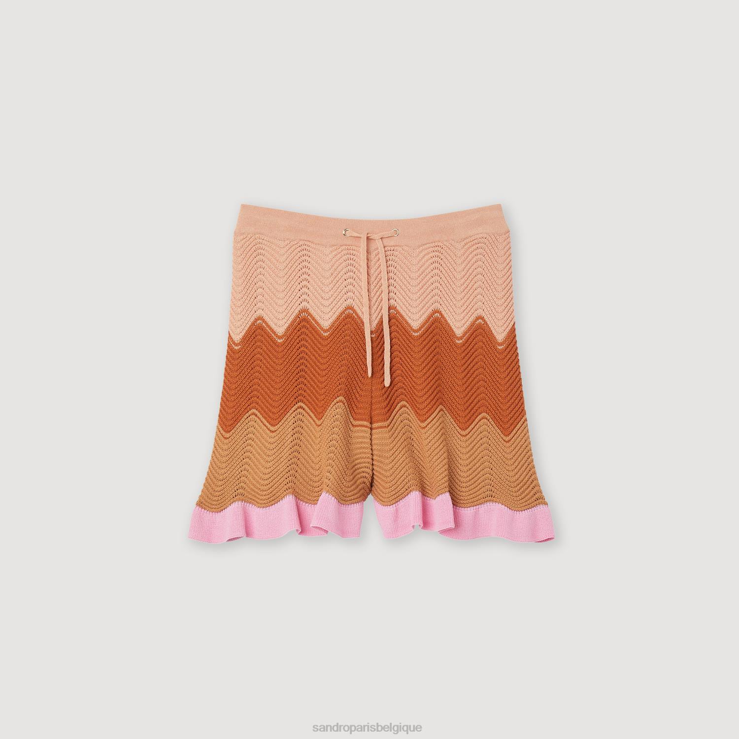 vêtements Sandro Paris short en tricot multicolore femmes XLXD227