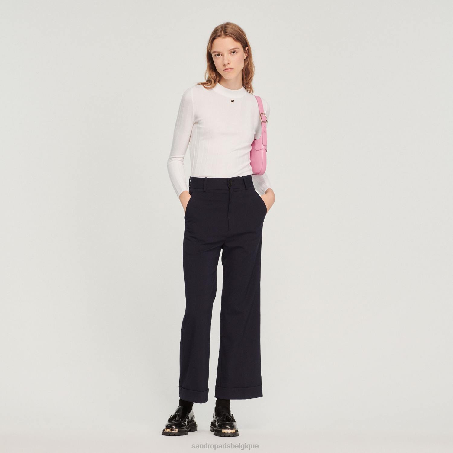 vêtements Sandro Paris Pull tricoté écru femmes XLXD360