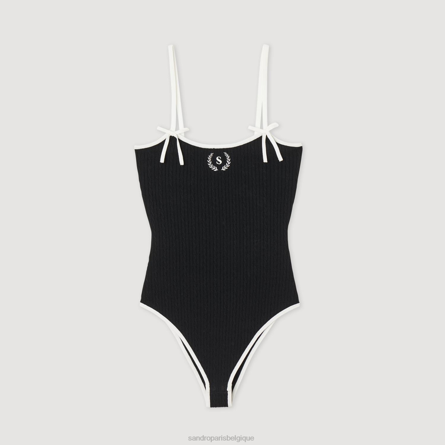vêtements Sandro Paris body tricoté noir femmes XLXD141