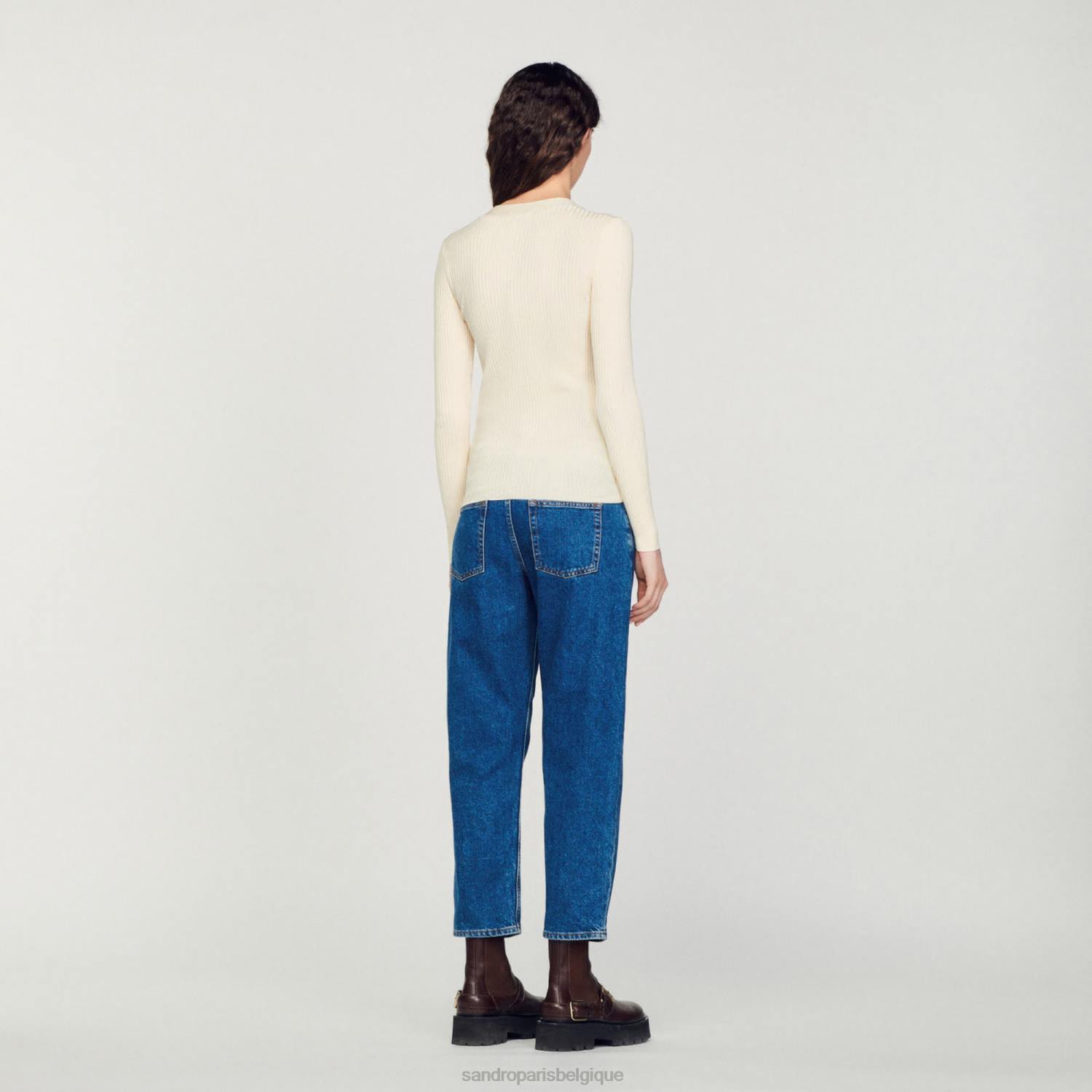 vêtements Sandro Paris cardigan tricoté écru femmes XLXD433