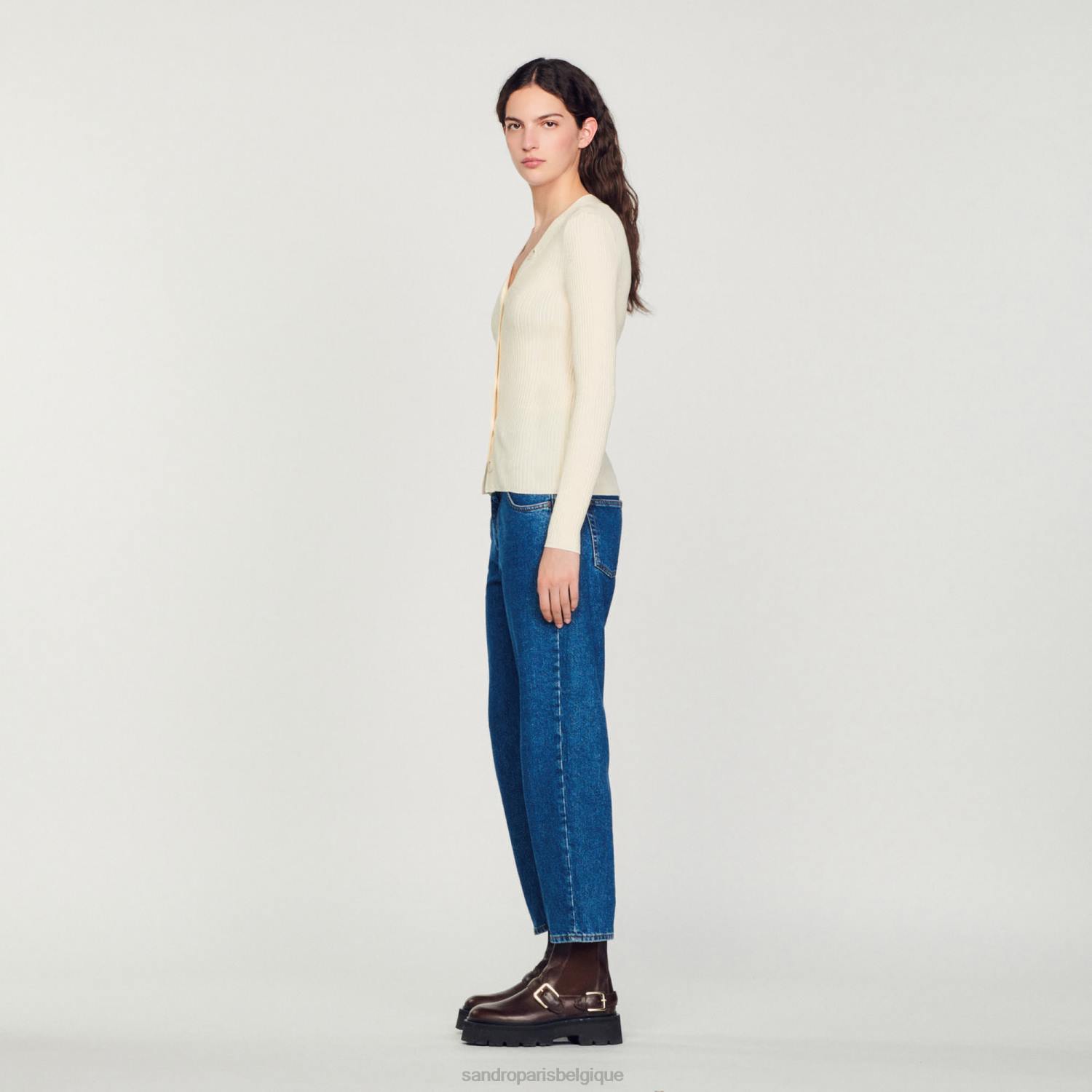 vêtements Sandro Paris cardigan tricoté écru femmes XLXD433