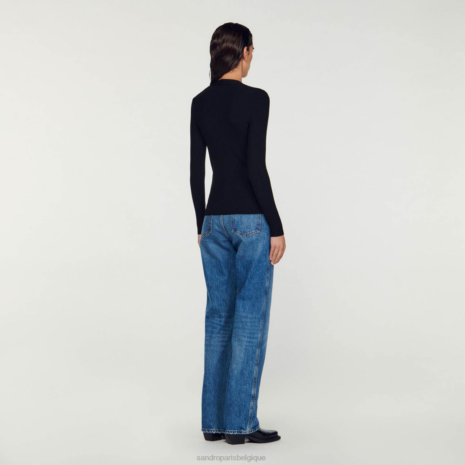 vêtements Sandro Paris cardigan tricoté noir femmes XLXD428