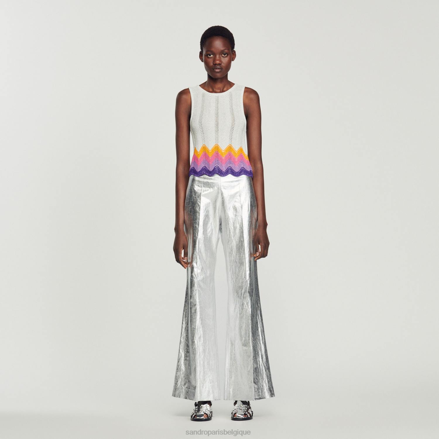 vêtements Sandro Paris débardeur tricoté multicolore femmes XLXD163