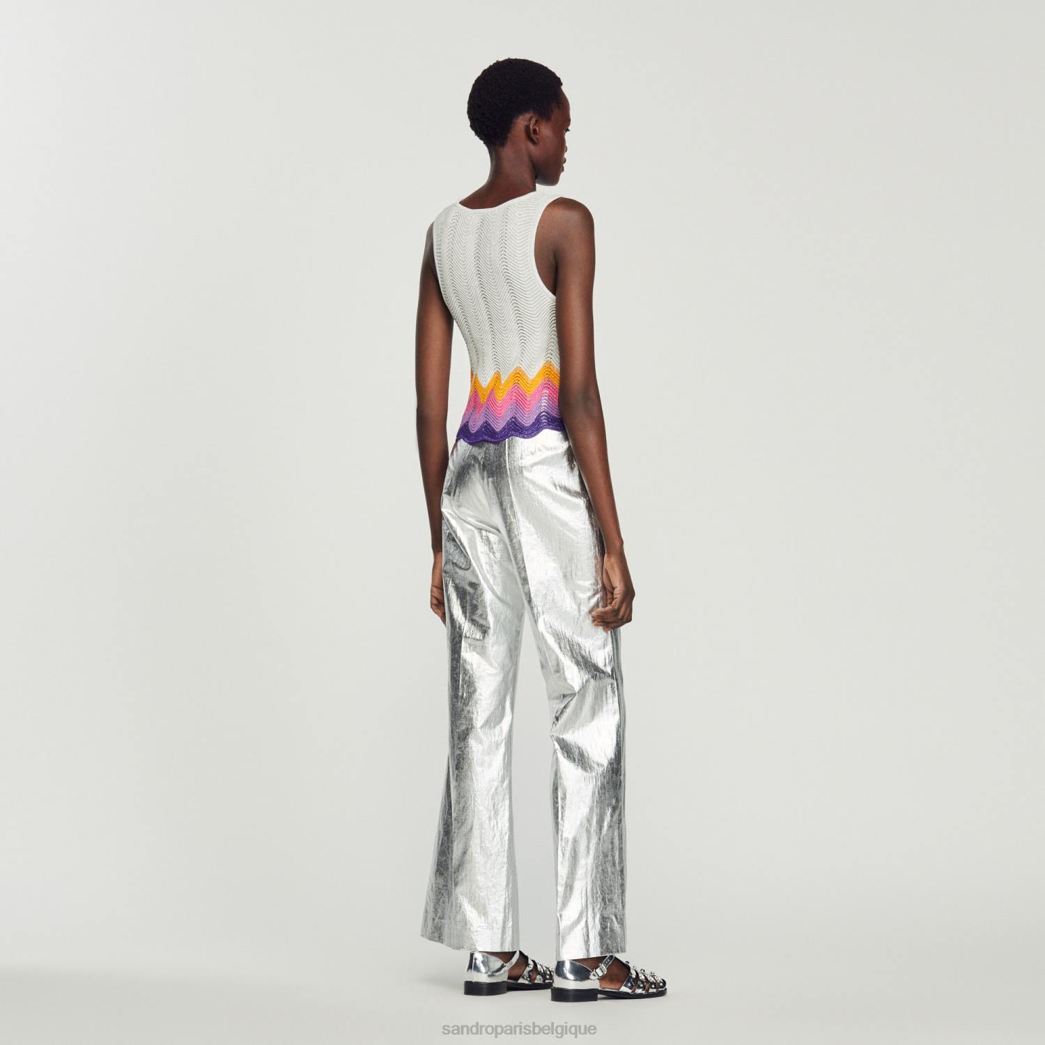 vêtements Sandro Paris débardeur tricoté multicolore femmes XLXD163