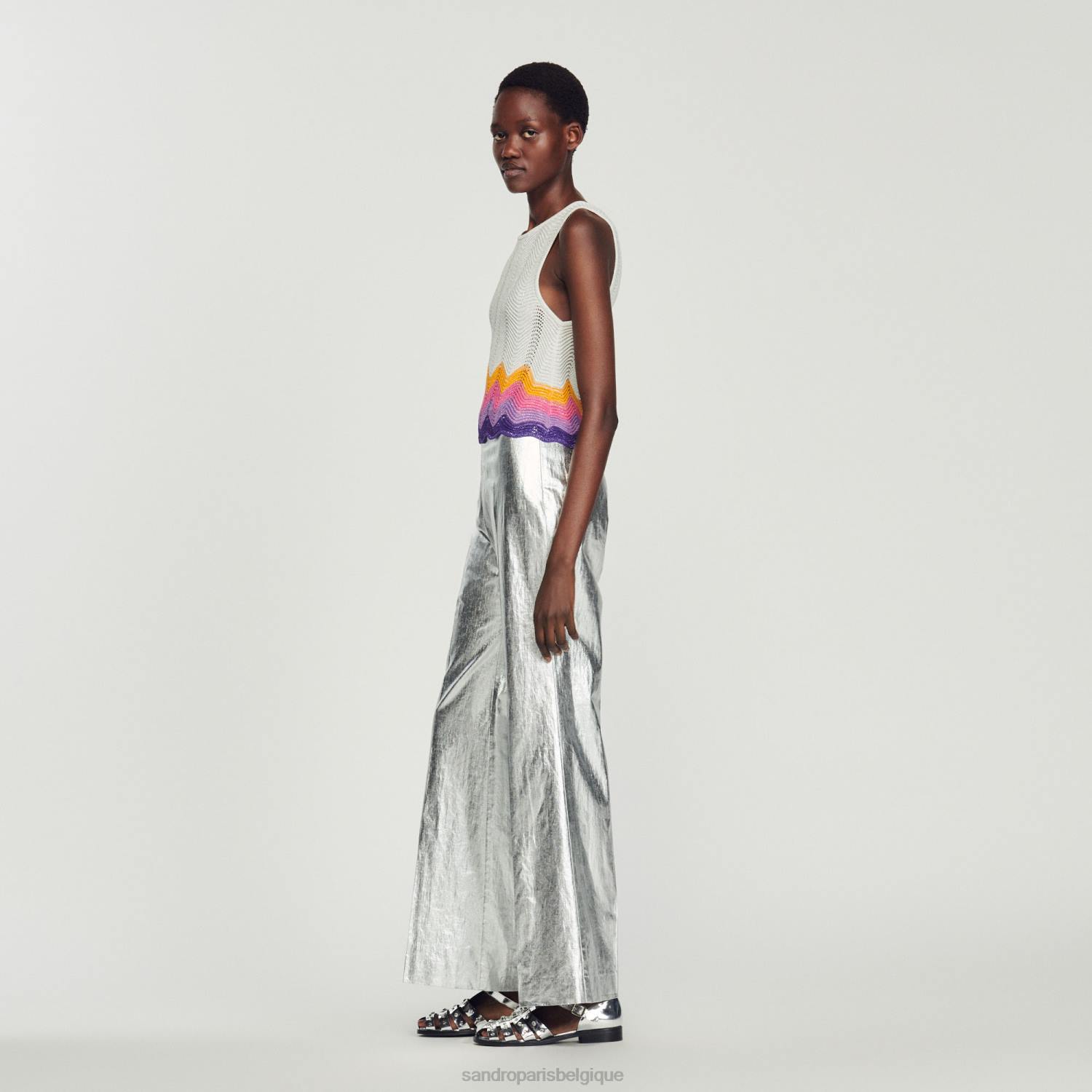 vêtements Sandro Paris débardeur tricoté multicolore femmes XLXD163