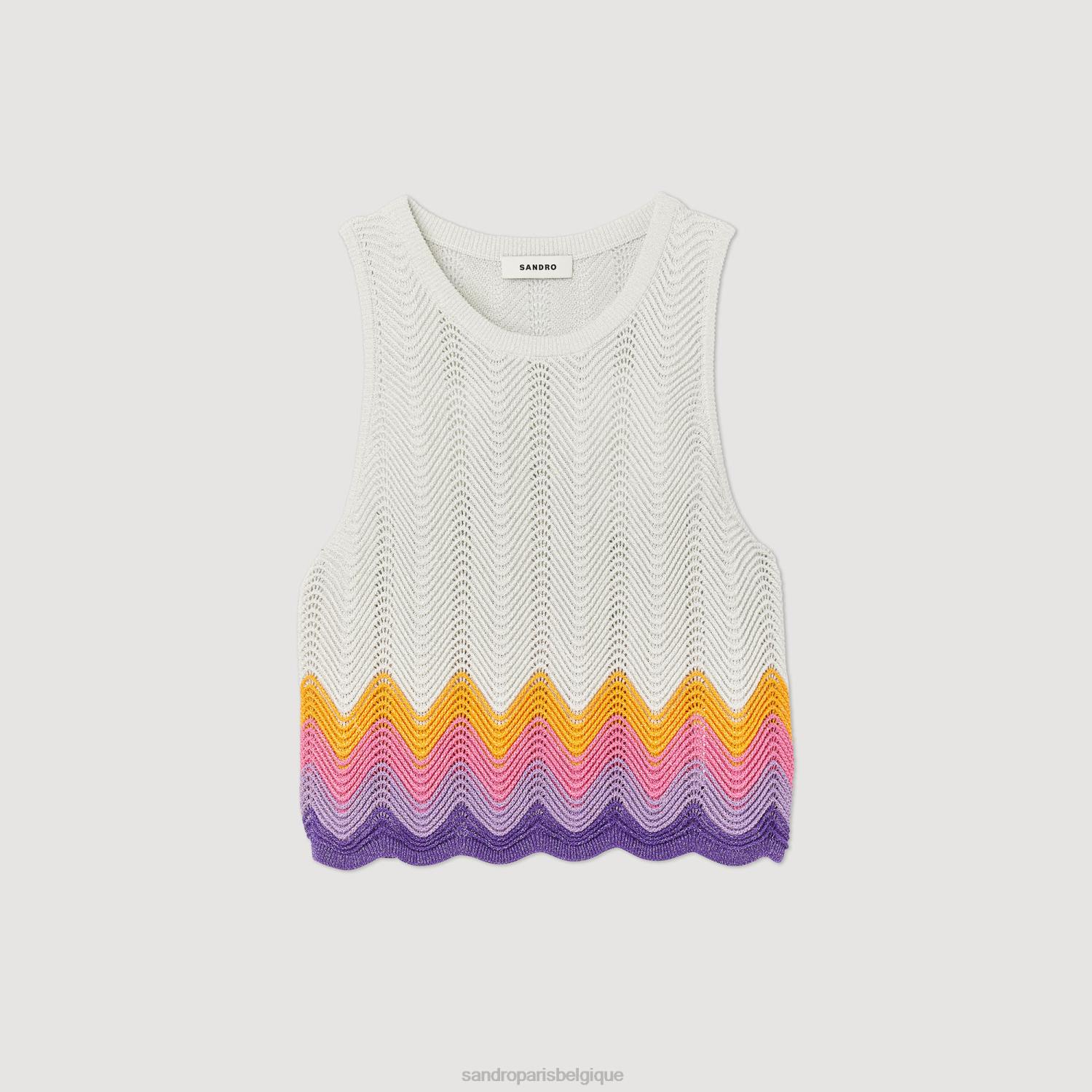 vêtements Sandro Paris débardeur tricoté multicolore femmes XLXD163