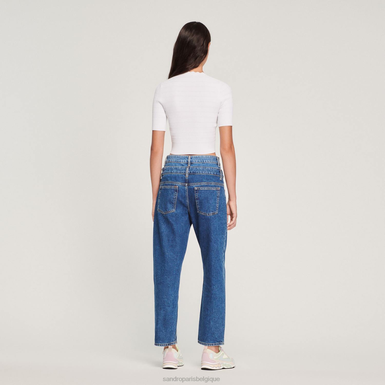 vêtements Sandro Paris pull tricoté avec boutons fantaisie blanc cassé femmes XLXD260