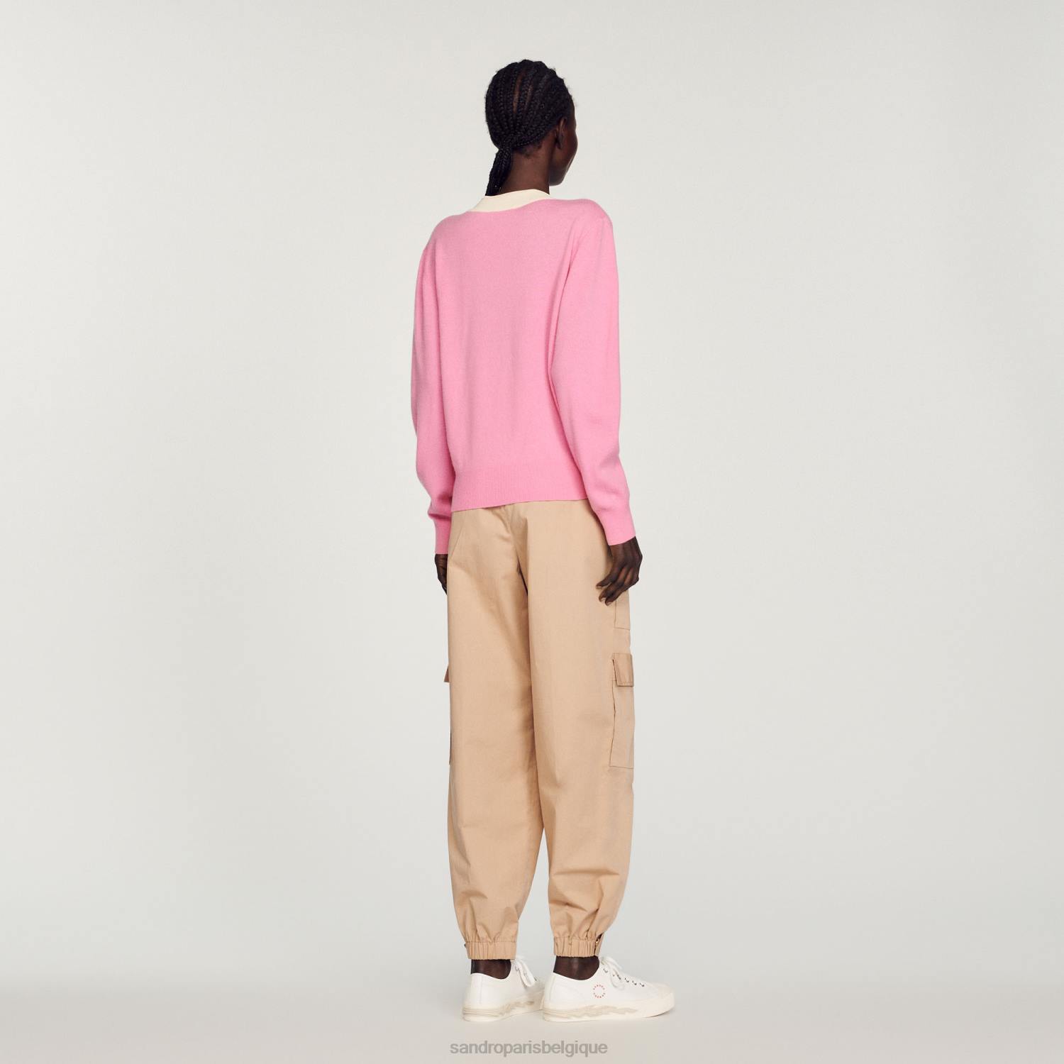 vêtements Sandro Paris pull tricoté rose femmes XLXD306