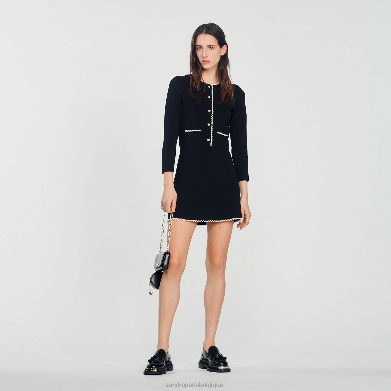 vêtements Sandro Paris veste perlée noir femmes XLXD402