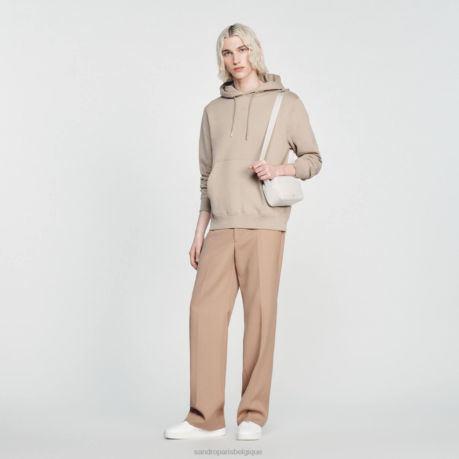vêtements Sandro Paris sweat à capuche brodé beige femmes XLXD810
