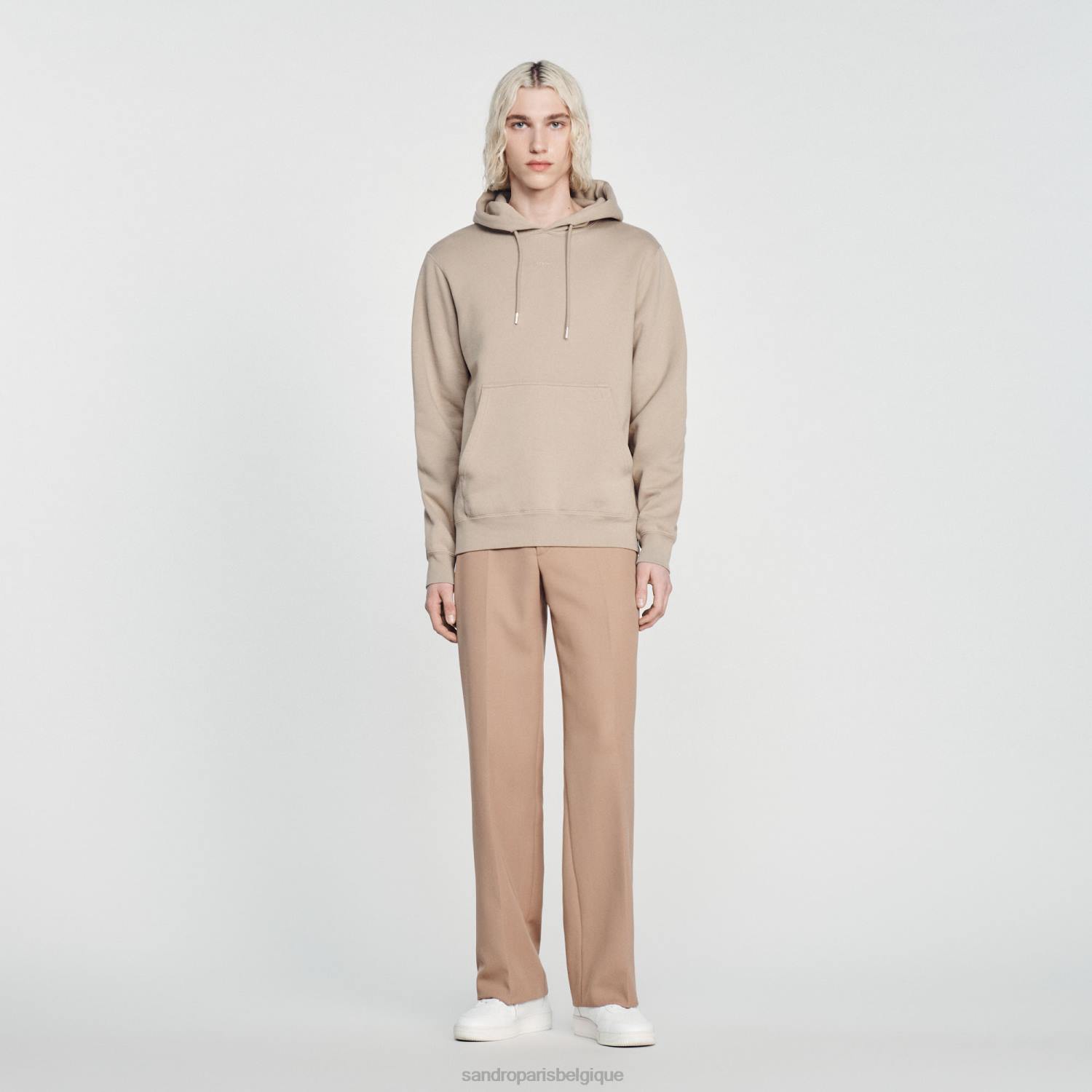 vêtements Sandro Paris sweat à capuche brodé beige femmes XLXD810