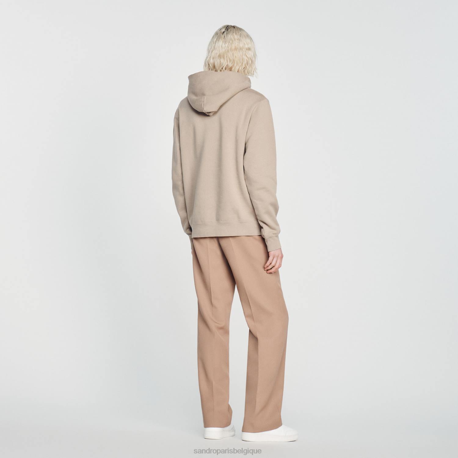 vêtements Sandro Paris sweat à capuche brodé beige femmes XLXD810