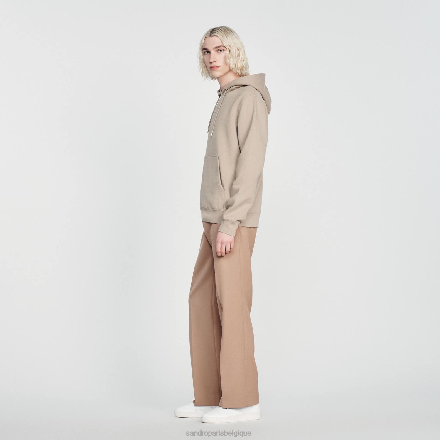 vêtements Sandro Paris sweat à capuche brodé beige femmes XLXD810