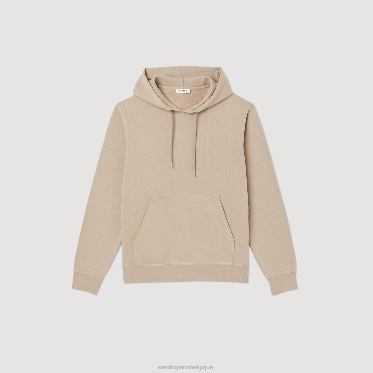 vêtements Sandro Paris sweat à capuche brodé beige femmes XLXD810