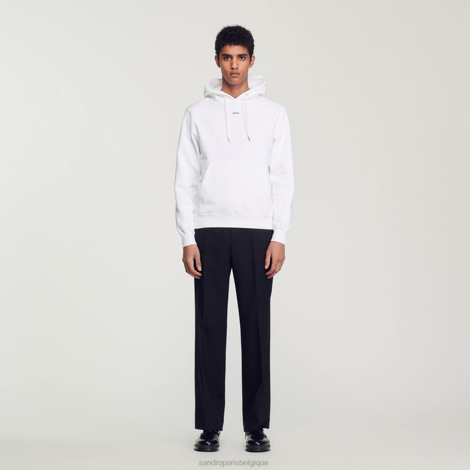 vêtements Sandro Paris sweat à capuche brodé blanc femmes XLXD808