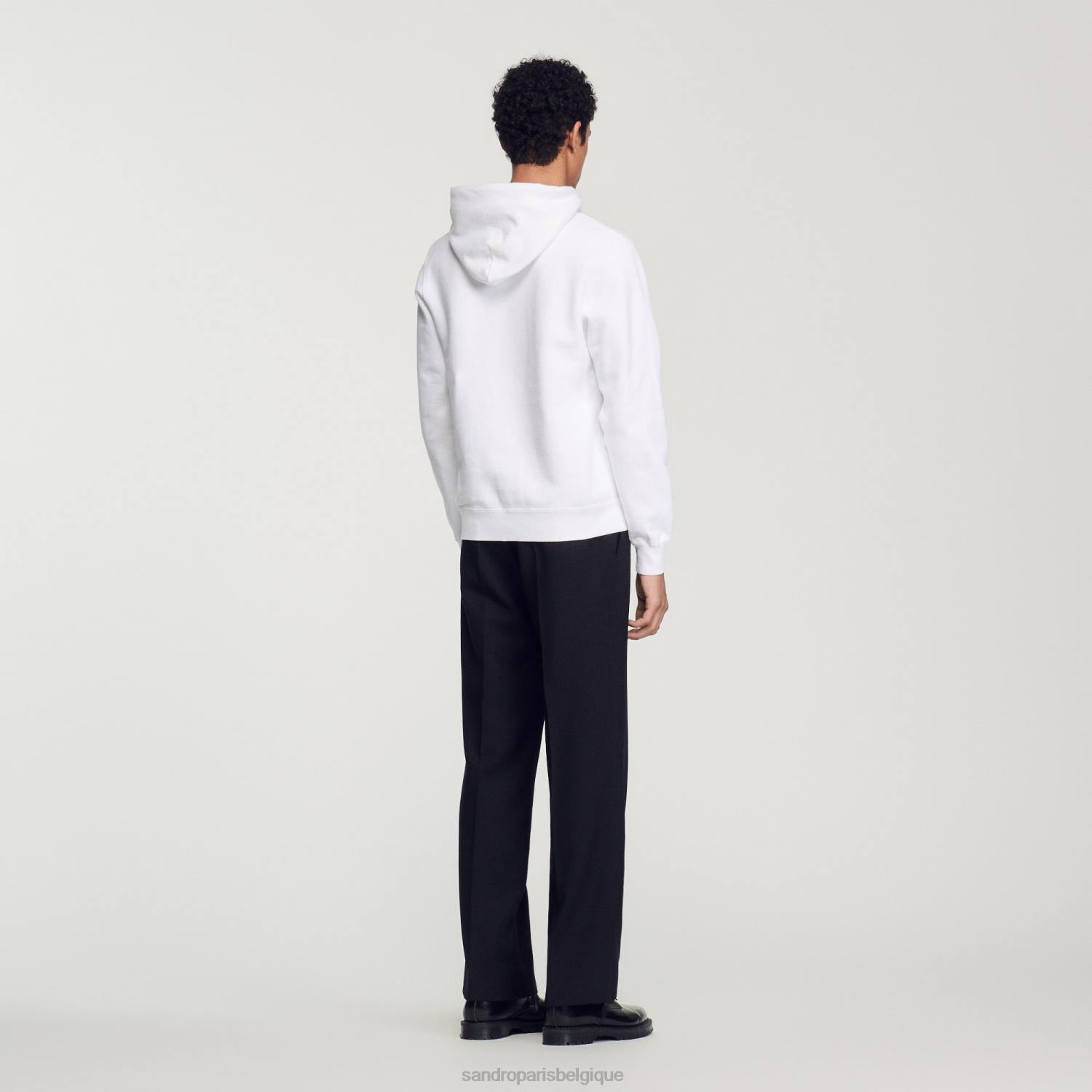 vêtements Sandro Paris sweat à capuche brodé blanc femmes XLXD808